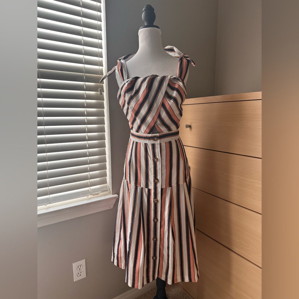 Gianni Bini Multicolor Striped Midi Dress